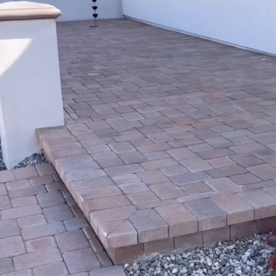 Shows brick patio on central Florida home